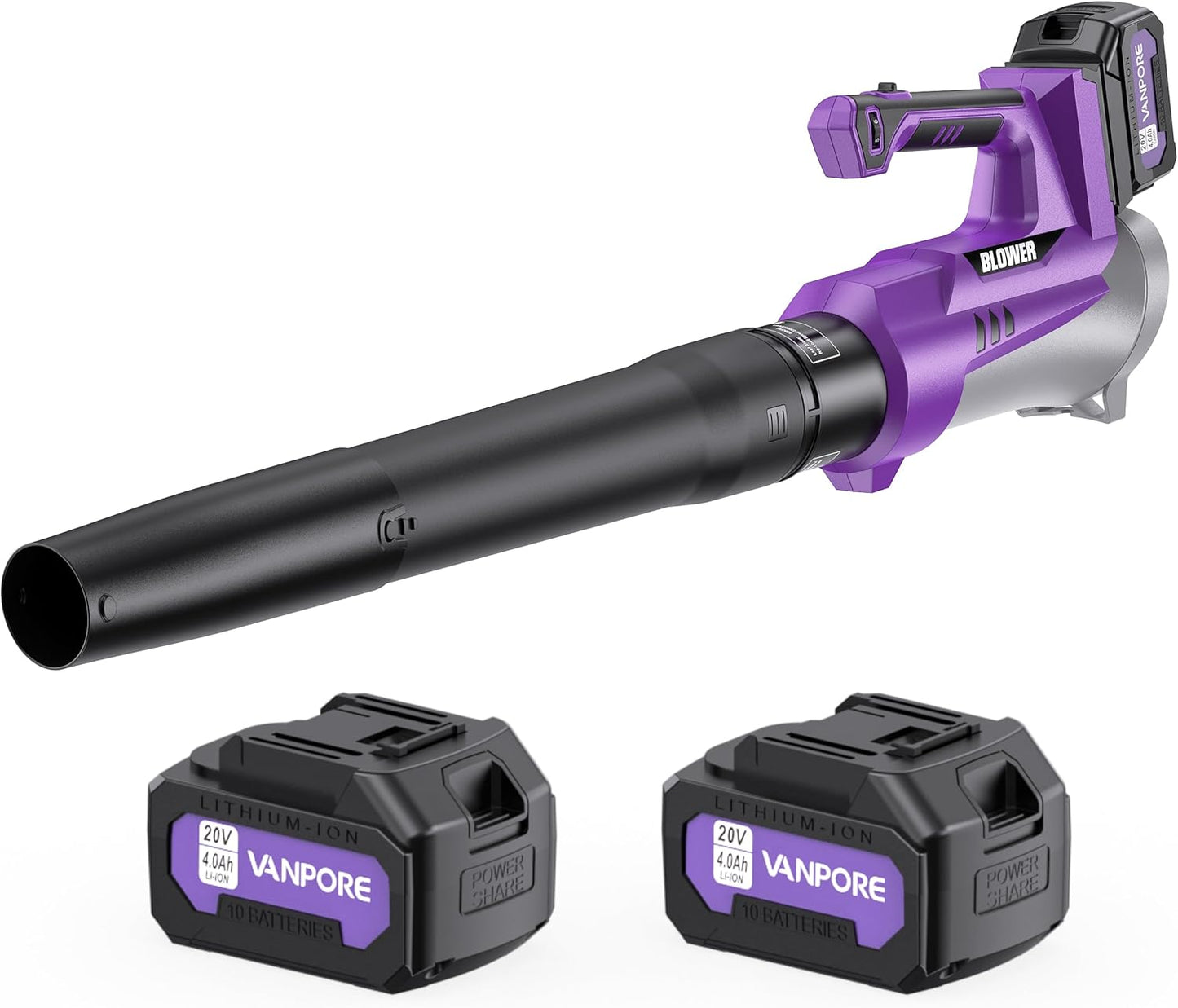 Electric Leaf Blower Cordless:580 CFM 6-Gear Wind Speed Regulation with 4.0Ah Battery Powered ,Electric Blower for Lawn Care, Yard, Grass, Patio, Blowing Leaves and Snow