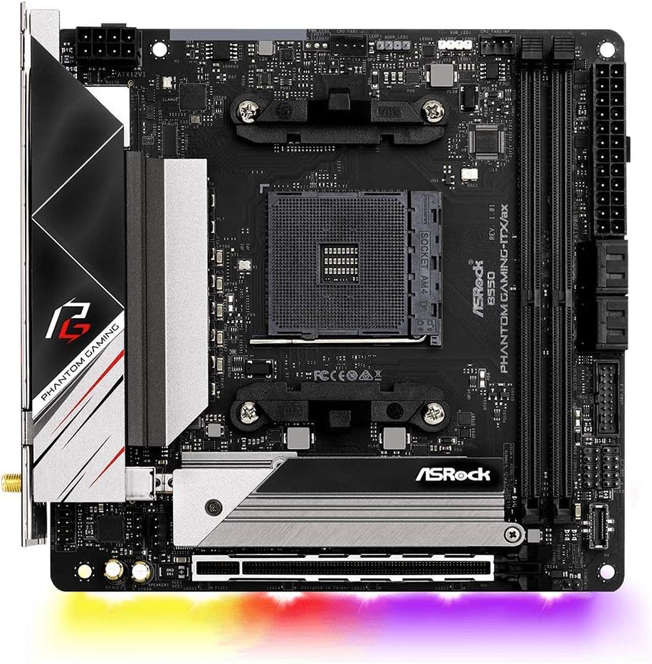 ASRock B550 Phantom Gaming-ITX/AX Supports 3rd Gen AMD AM4 Ryzen™ / Future AMD Ryzen™ Processors Motherboard