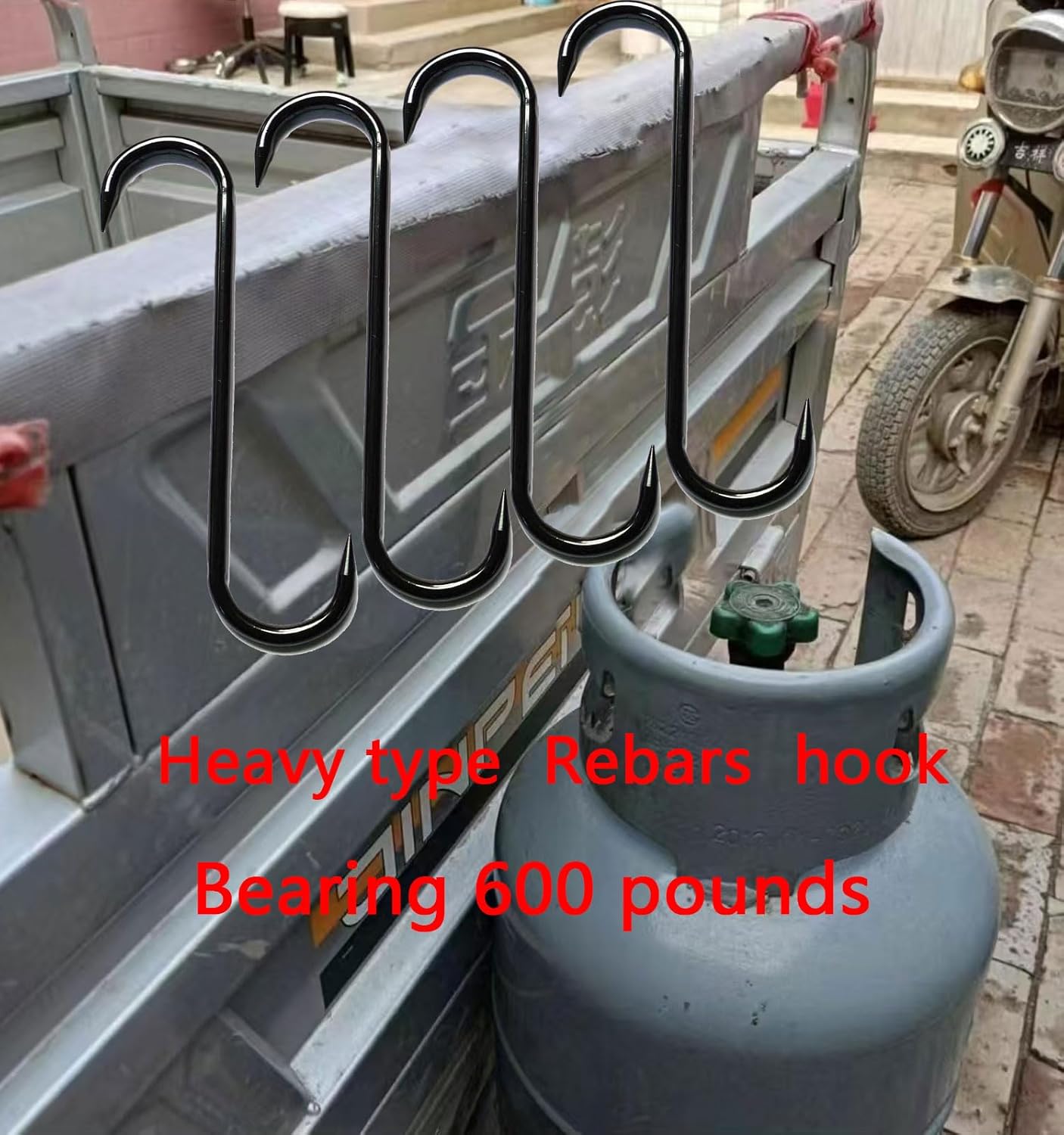 10 Inch Heavy Duty S-Shape Metal Hooks,Rebar Hooks,1/2 Inch Diameter Meat Boning Hook, 2000 lb Holding Capacity,Used for Hoisting,Propane Tank Suspend, Yard and Outdoor Sports (8 pake)