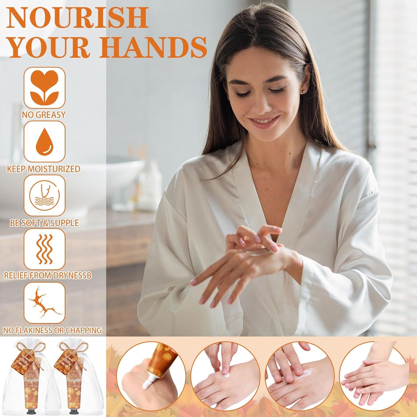 48 Sets Fall Hand Cream Bulk A Little Pumpkin Baby Shower Hand Cream Gifts Baby Shower Party Favors for Guests Travel Size Lotion for Autumn Thanksgiving Party Supplies(Little Pumpkin)