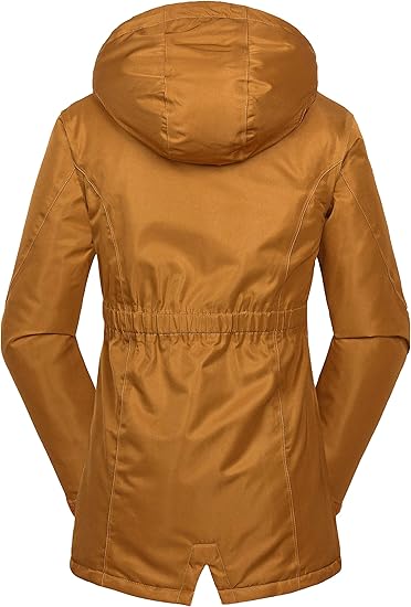 Women's Waterproof & Windproof Ski Hooded Jacket Winter Fleece Parka Rain Coats for Hiking Size XL