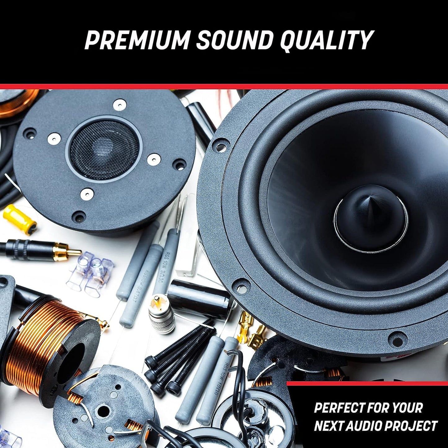 GS Power 12 Gauge Wire - 100 Foot Copper Clad Aluminum Cable Roll, Red & Black Bonded Wiring for Outdoor Speaker, Automotive Radio or Home Theater