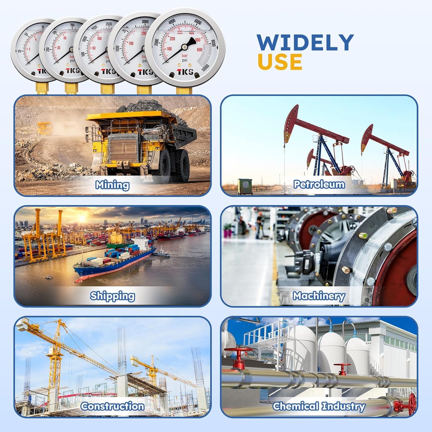 Hydraulic Pressure Test Kit, 5 Gauges (10/100/250/400/600bar) 60mpa 13 Test Couplings 14 Tee Connectors 5 Test Hoses w/Sturdy Portable Carrying Case for Excavator Construction Machinery
