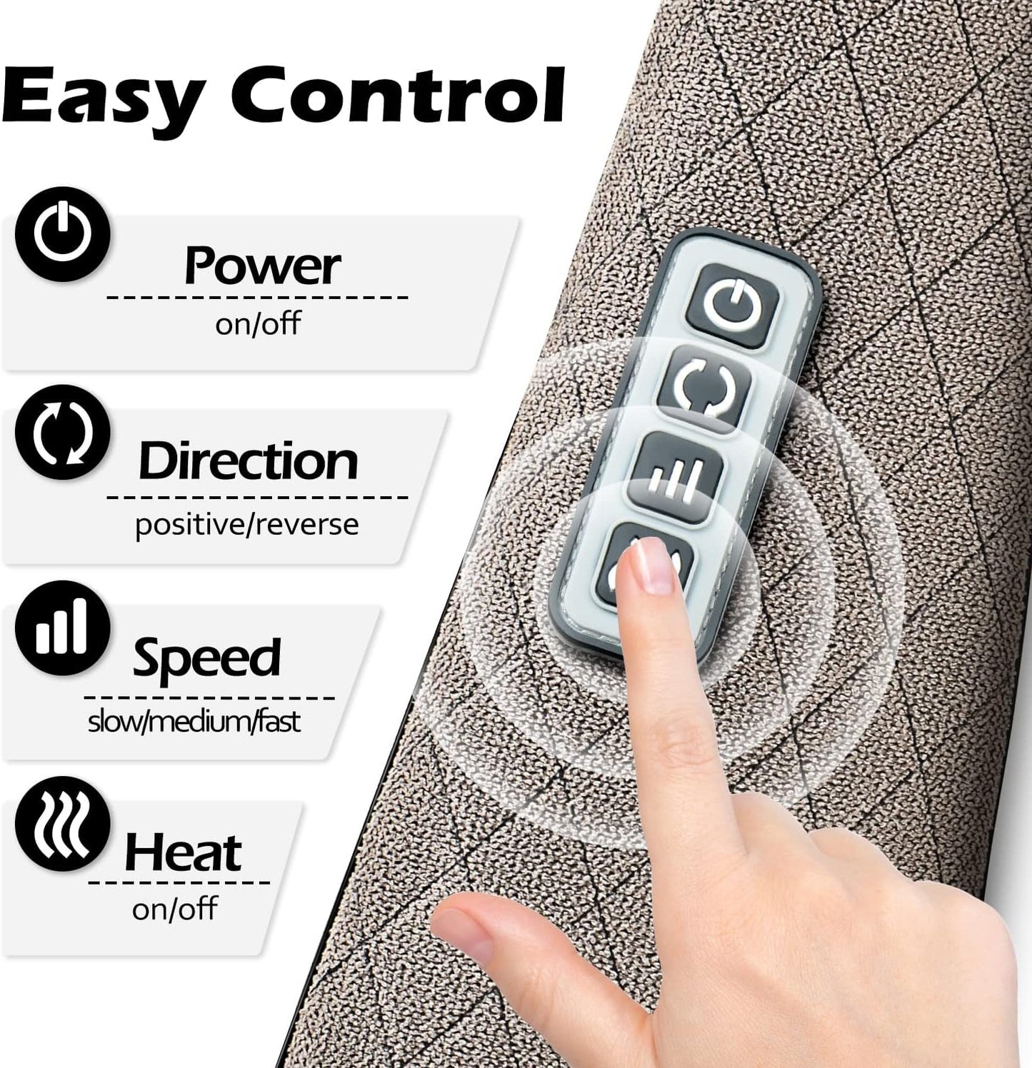 Blue Elf Shiatsu Electric Neck Back Massager Pillow 3D Kneading with Heat for Shoulder, Lower Back, Foot, Leg Muscles Pain Relief Relax in Car Office and Home (Gray)