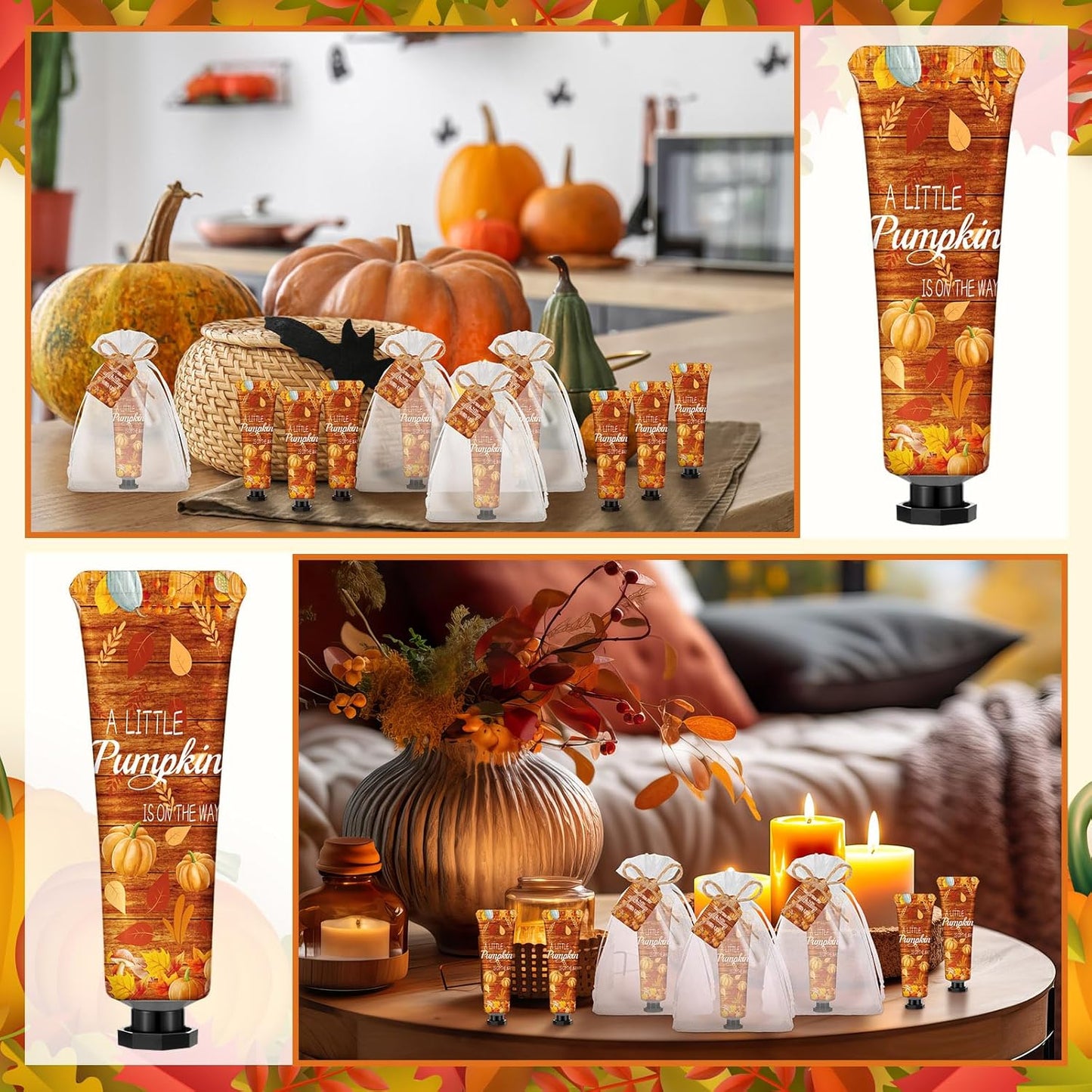 48 Sets Fall Hand Cream Bulk A Little Pumpkin Baby Shower Hand Cream Gifts Baby Shower Party Favors for Guests Travel Size Lotion for Autumn Thanksgiving Party Supplies(Little Pumpkin)