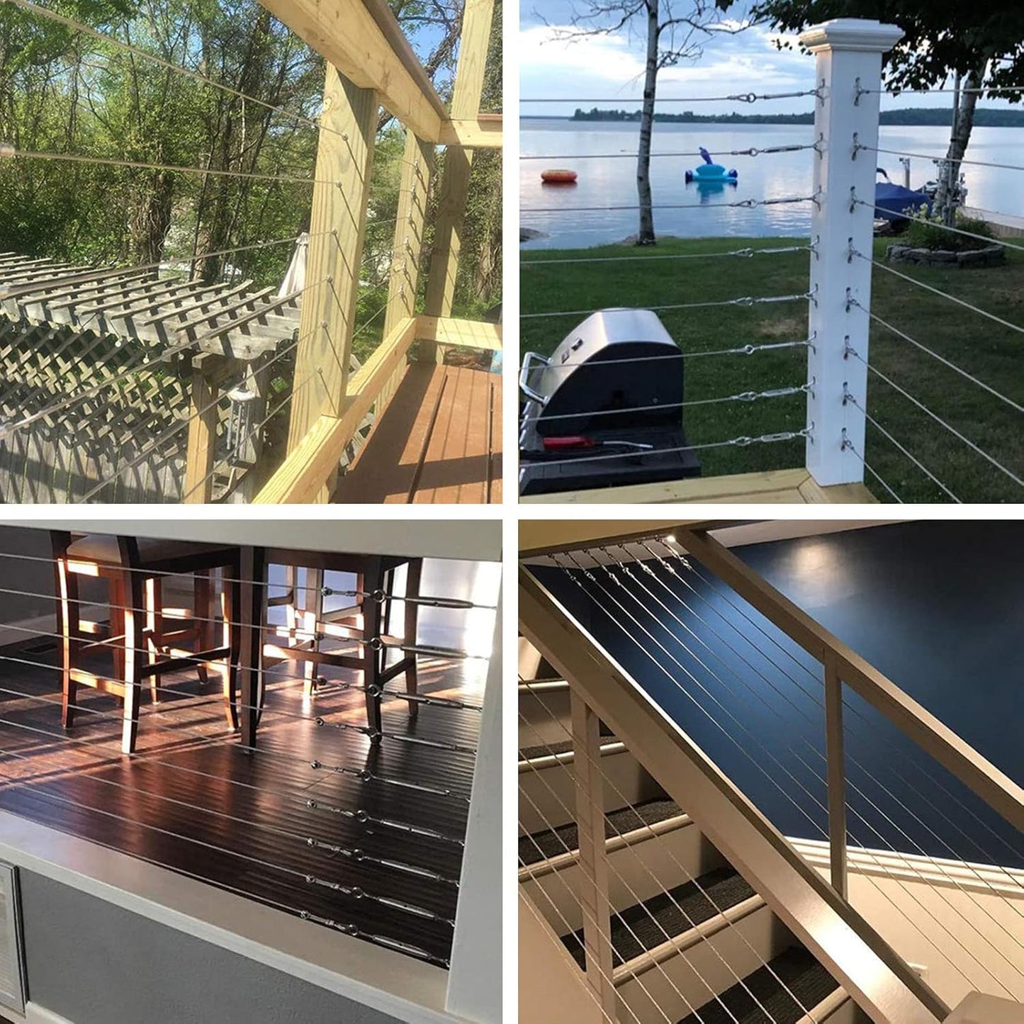 1/8 Stainless Steel Cable with Cutter7x7 Strands Construction,T316 Stainless Steel for Deck Railing,Porch Fence,String Lights Hanging Wire 600FT