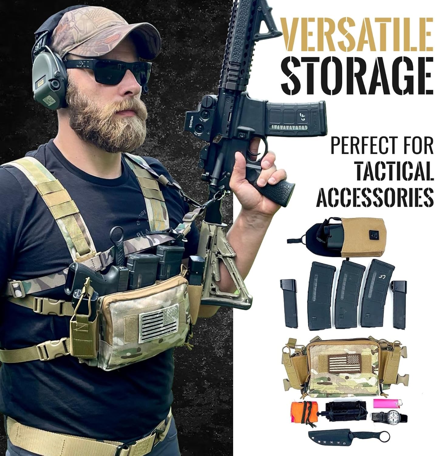 Black Tide Concepts Tactical Chest Rig| Navy Seal Designed, Tested & Guaranteed Durable Chest Rig w/MOLLE Pouch