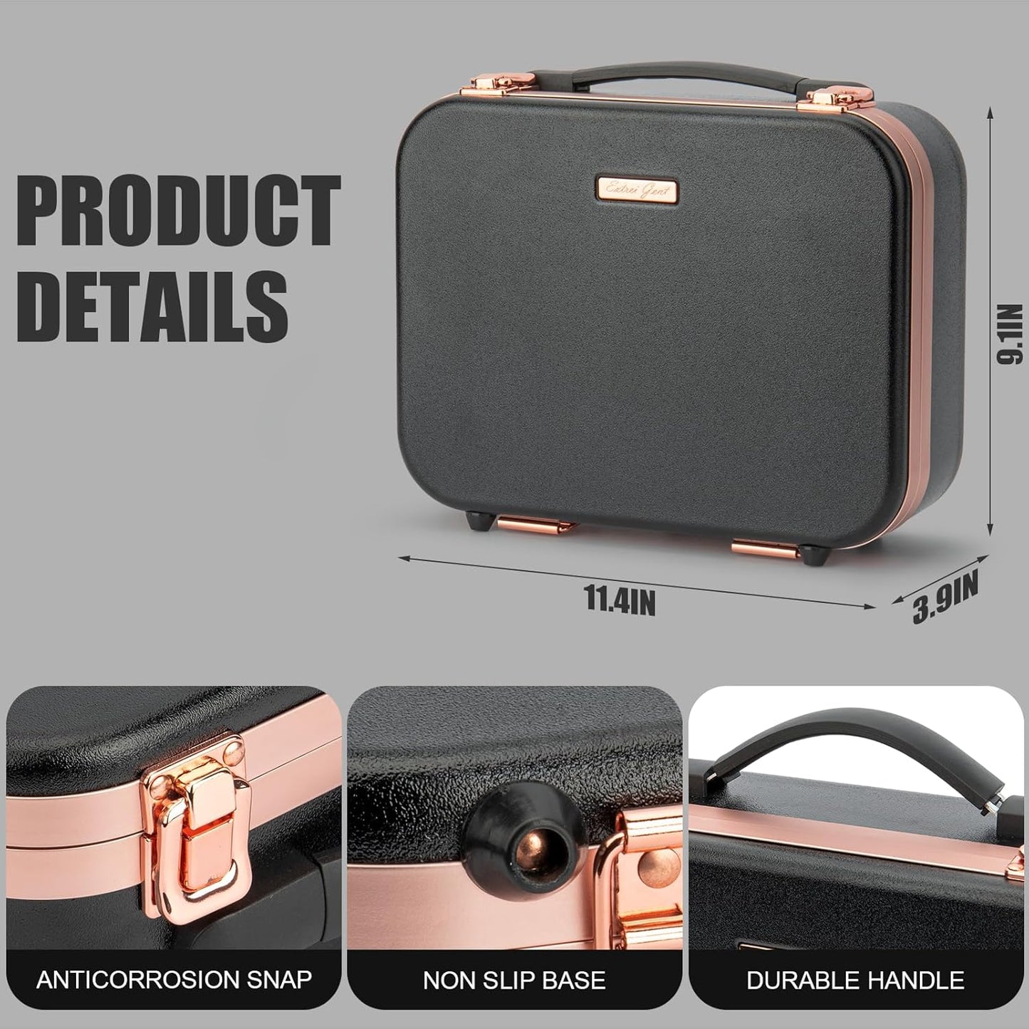 Travel Makeup Train Case With LED Lights, 3 Brightness Adjustable Portable Makeup Organizer, Professional Adjustable Divider Storage Waterproof Makeup Train Case Accessories and Toolboxes