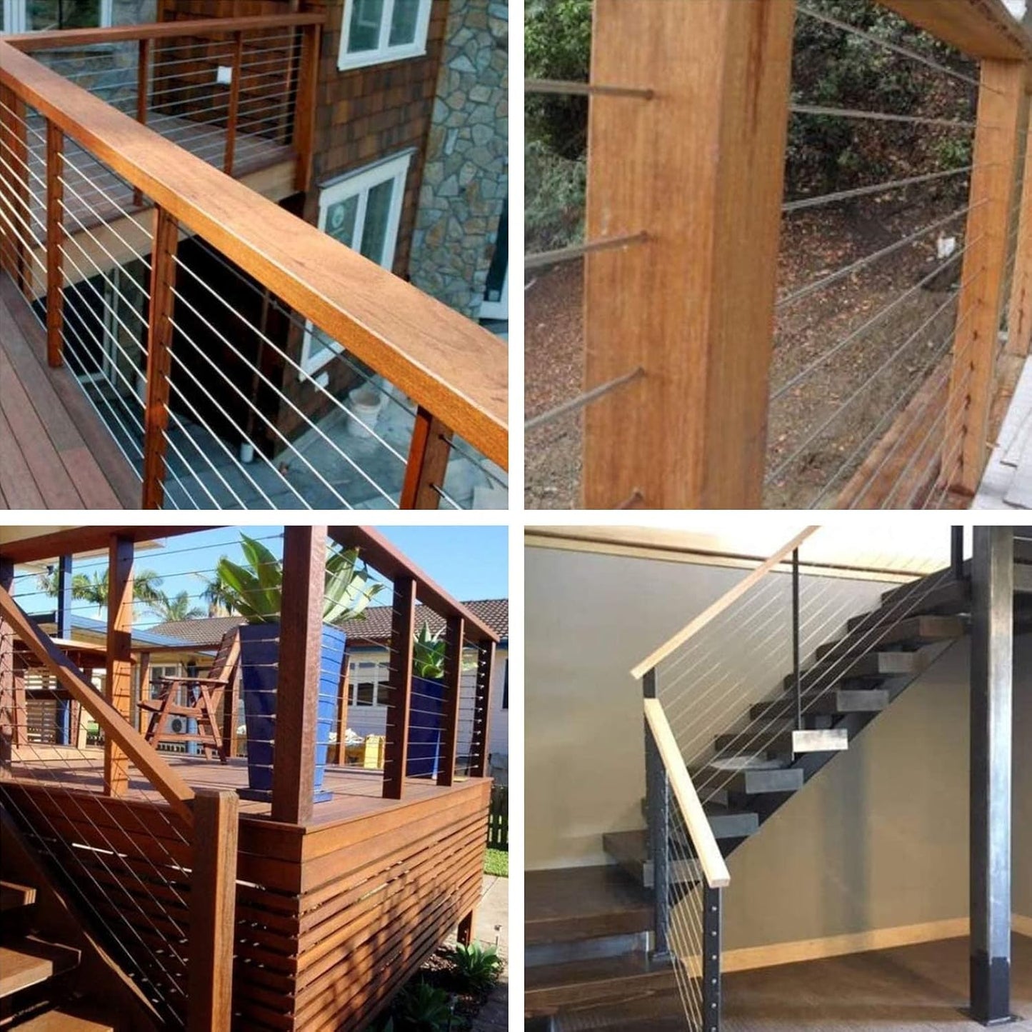 1/8 Stainless Steel Cable with Cutter7x7 Strands Construction,T316 Stainless Steel for Deck Railing,Porch Fence,String Lights Hanging Wire 600FT