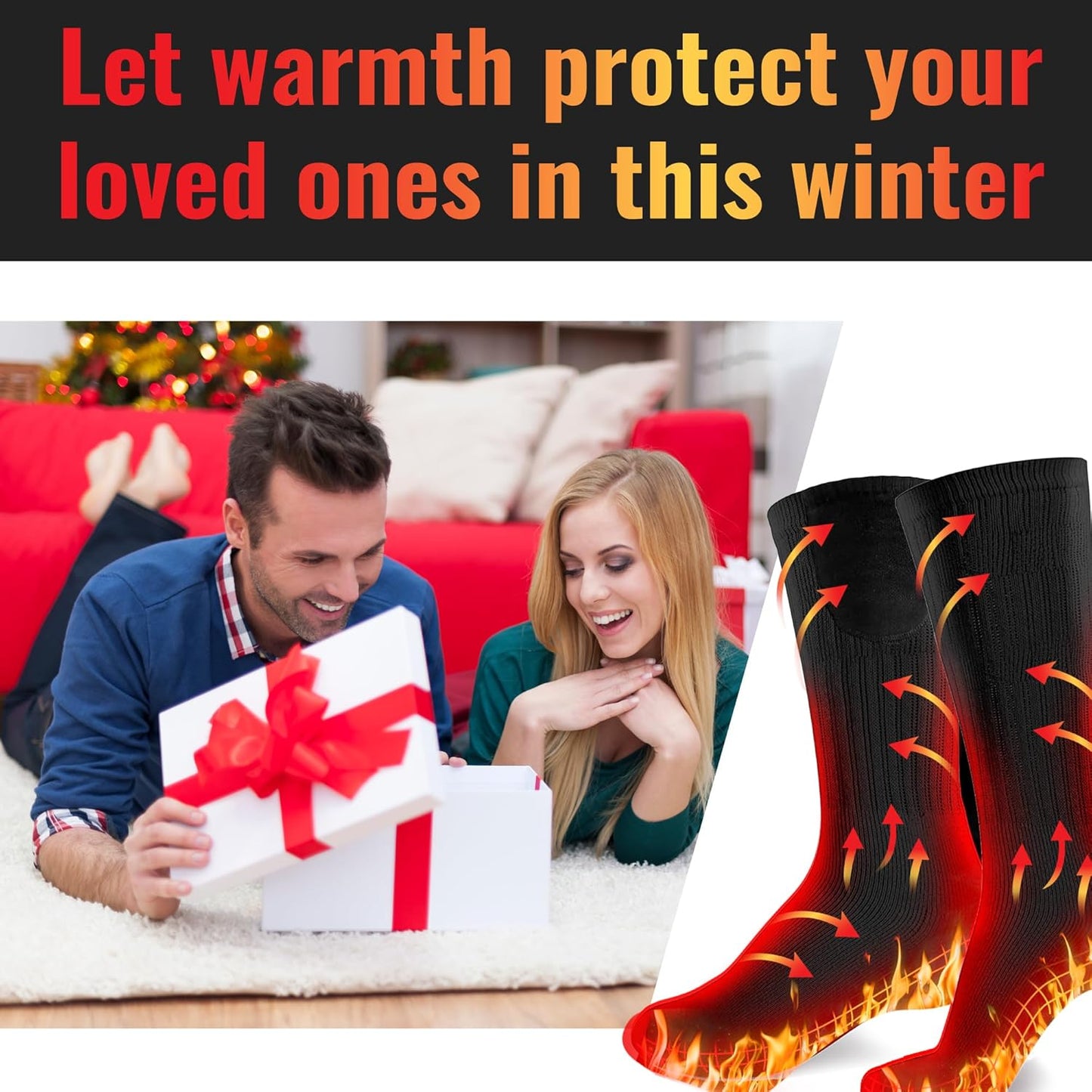 Rechargeable Heated Socks Men Women - Washable Battery Operated Foot Warmer for Ski Hunting - Electric Winter Heating Socks for Work Boot Toe Sleep Bed Indoor Outdoor Sports Walking Research