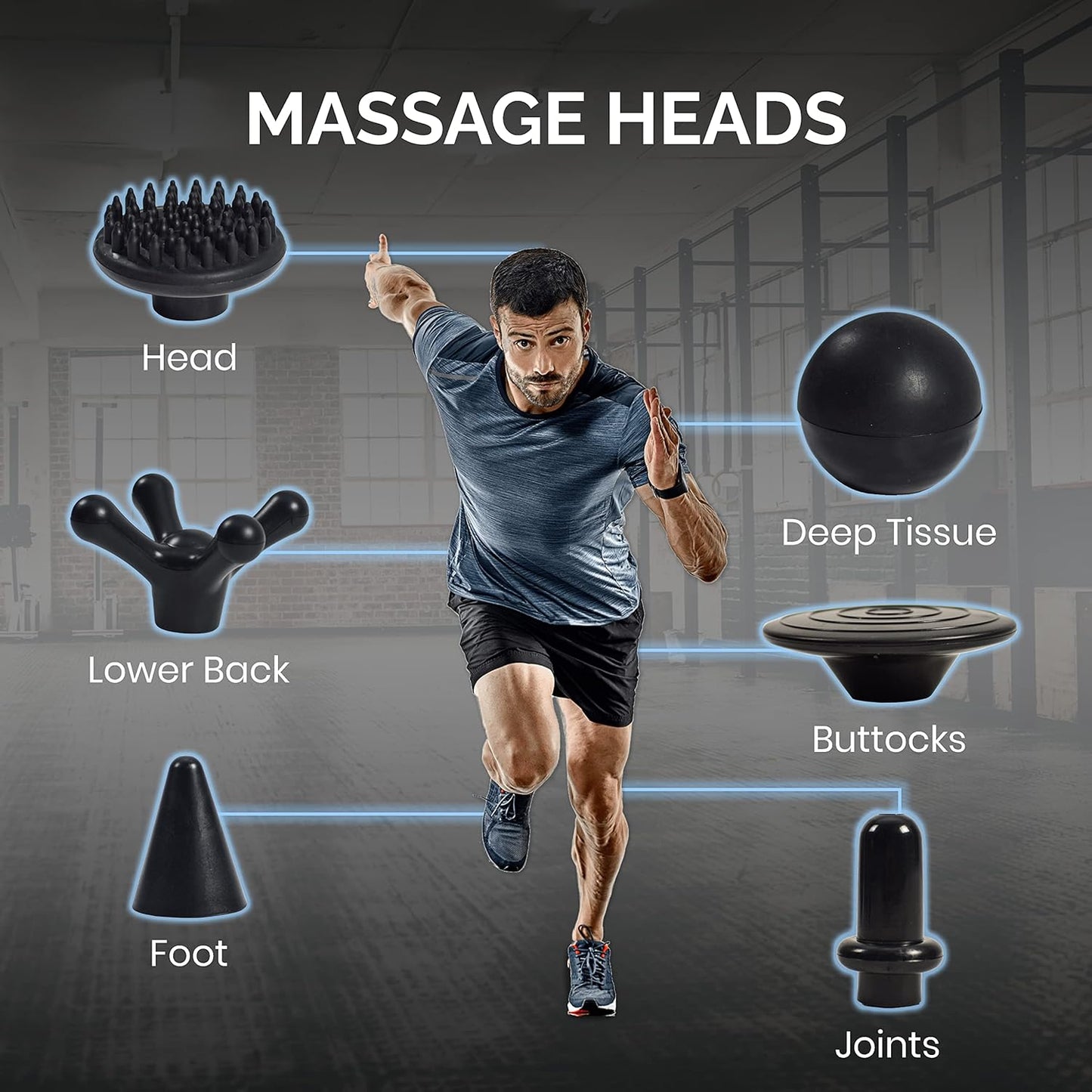 HEXTOR Massage Gun with 12 Heads 4 Modes, 4th Generation Deep Tissue Massager Gun for Athletes Pain Relief and Relaxation, Electric Handheld Massager Gun with Hand Carry Bag Gift for Men,Women