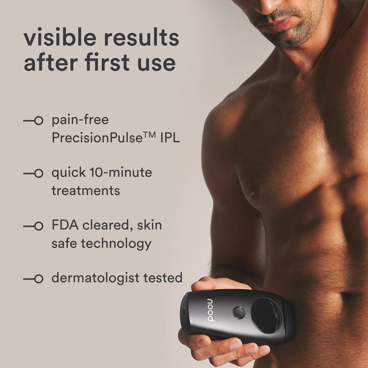 Nood Flasher 2.0 — IPL Laser Hair Removal Device for Women & Men — Pain-Free & Permanent Results