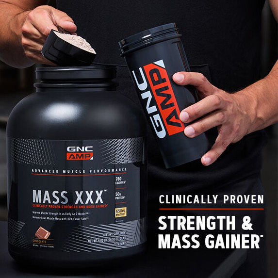 GNC AMP Mass XXX with MyoTOR Protein Powder , Targeted Muscle Building and Workout Support Formula with BCAA and Creatine , Chocolate , 13 Servings Chocolate 13 Serving (Pack of 1)