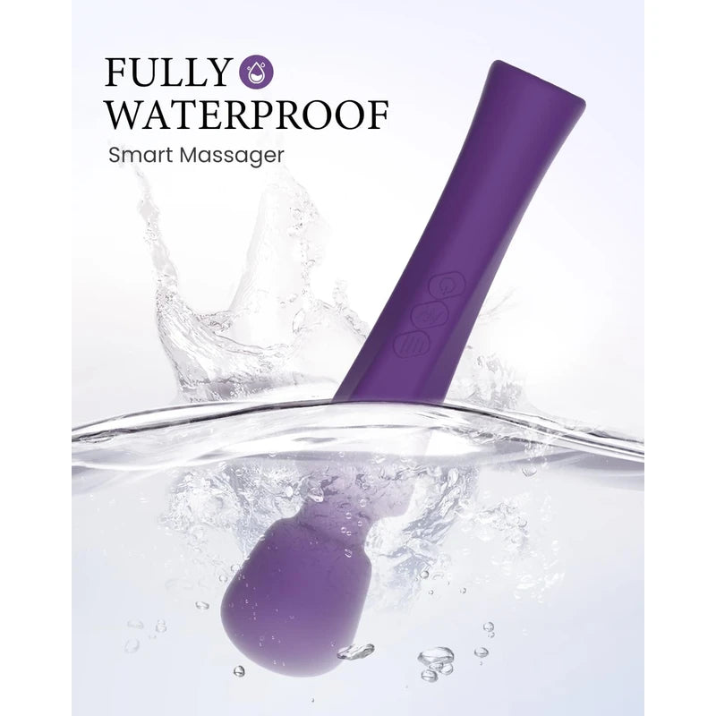 PinkScrew Cordless Electric Neck Massager, Handheld Rechargeable Waterproof Muscle Massager (Deep Purple)