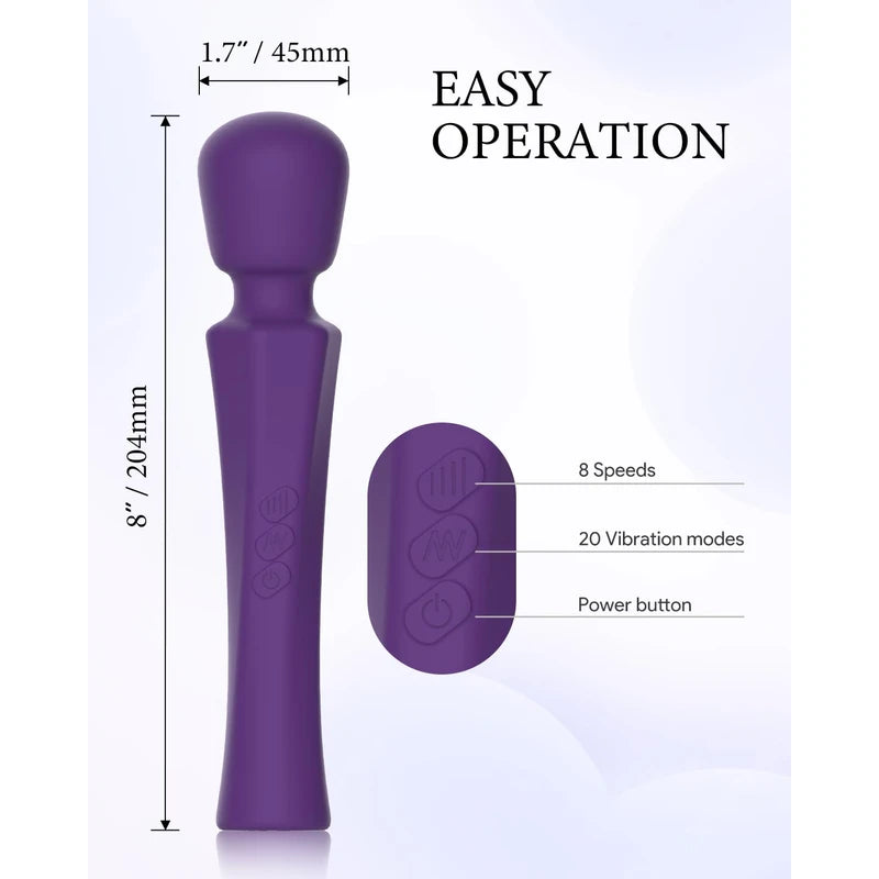 PinkScrew Cordless Electric Neck Massager, Handheld Rechargeable Waterproof Muscle Massager (Deep Purple)