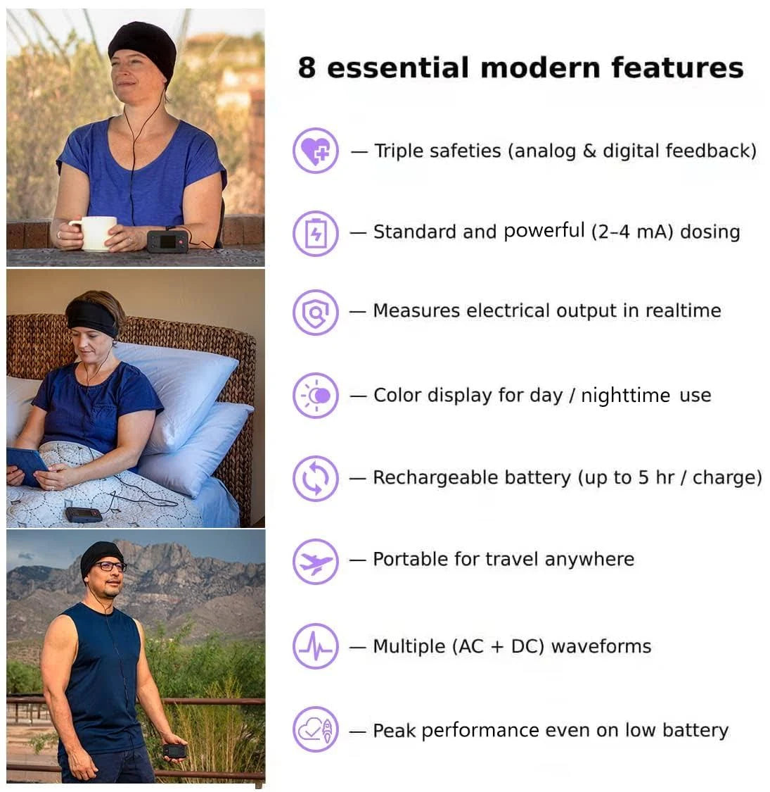 NeuroMyst Pro tDCS Device Kit – Dual DC + AC Modes, Broad Dose (4 mA), Rechargeable,