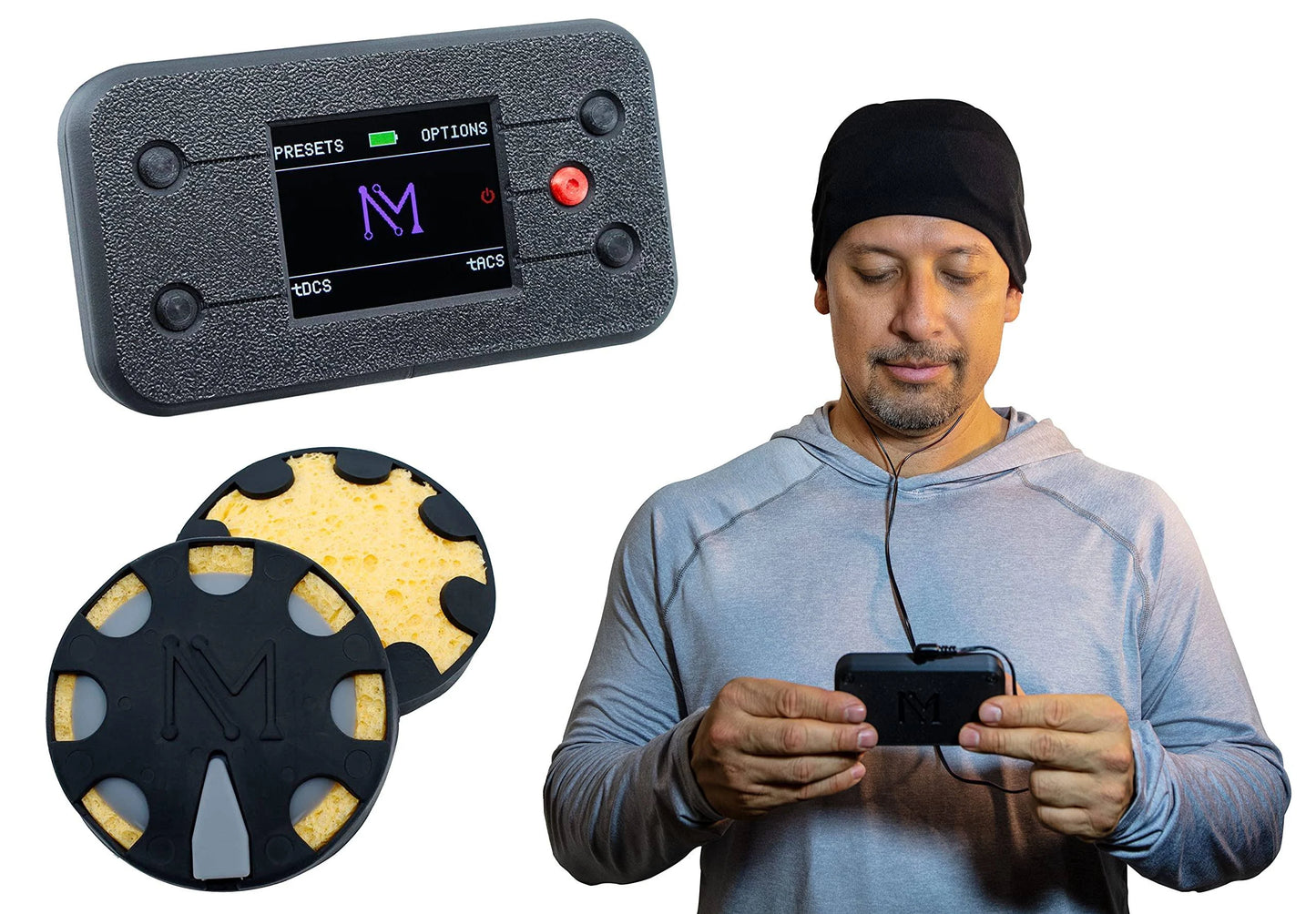 NeuroMyst Pro tDCS Device Kit – Dual DC + AC Modes, Broad Dose (4 mA), Rechargeable,