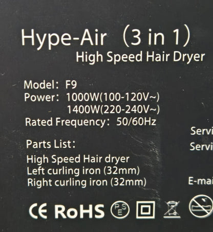 Webeauty Hype-Air (3-in1)  High Speed Hair Dryer Model F9