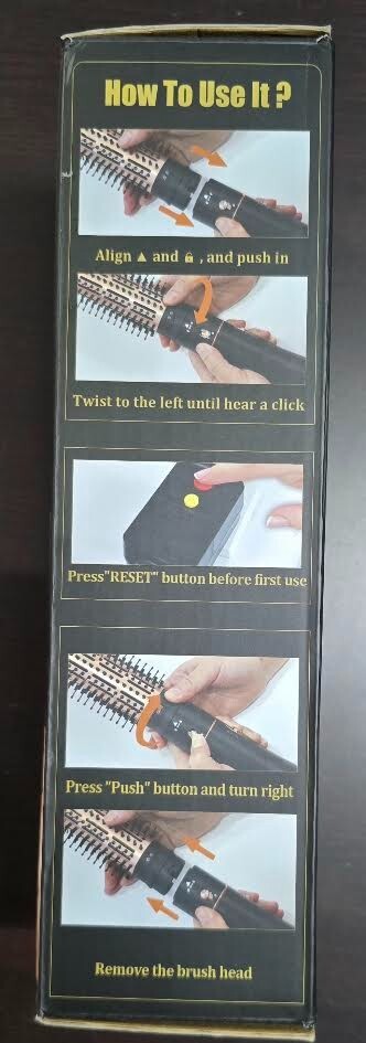 Round Blow Hair Dryer Brush - 1.6 Inch Round Barrel Hot Air Brush Black-gold