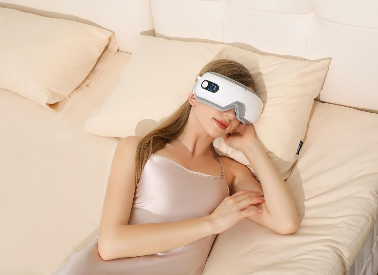Eye Massager, Airbag Kneading, Multi-Frequency Vibration with Hot Compress