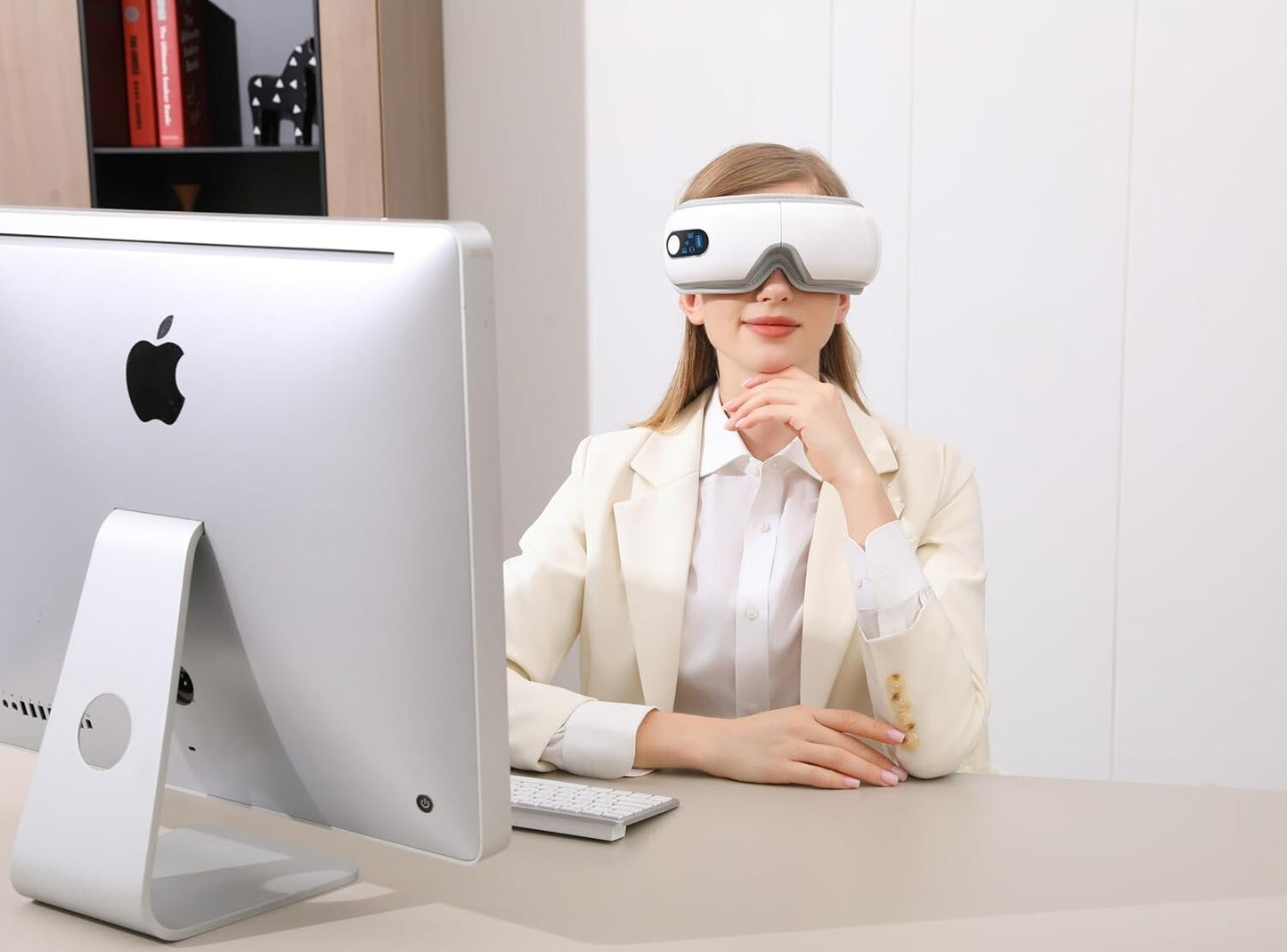 Eye Massager, Airbag Kneading, Multi-Frequency Vibration with Hot Compress