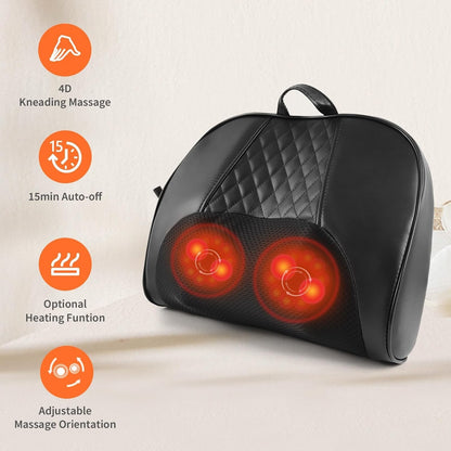 Rechargeable Back and Neck Massager for Pain Relief Deep Tissue Shiatsu Neck