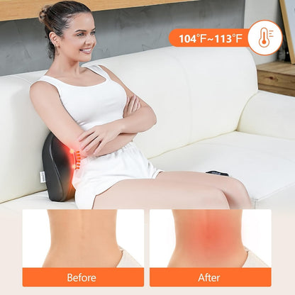 Rechargeable Back and Neck Massager for Pain Relief Deep Tissue Shiatsu Neck
