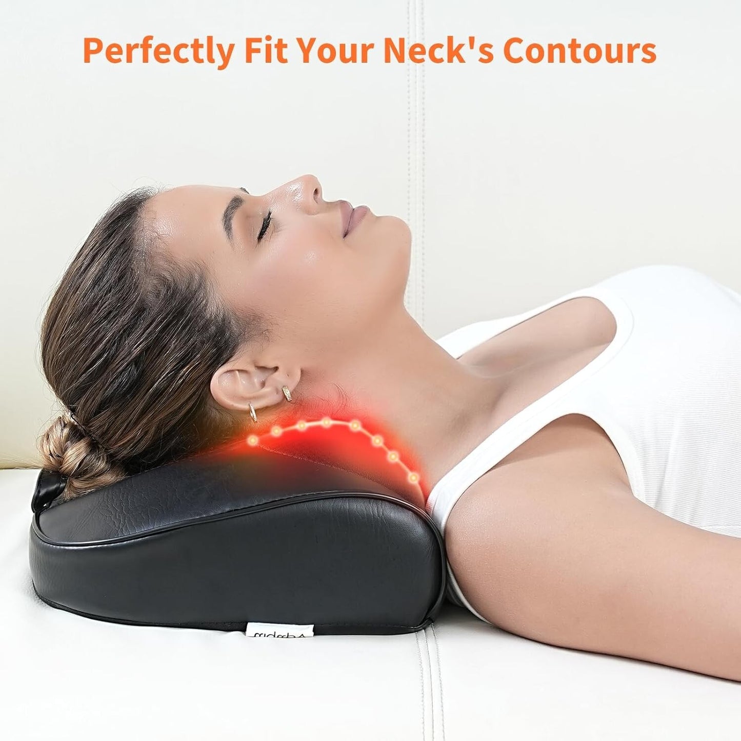 Rechargeable Back and Neck Massager for Pain Relief Deep Tissue Shiatsu Neck
