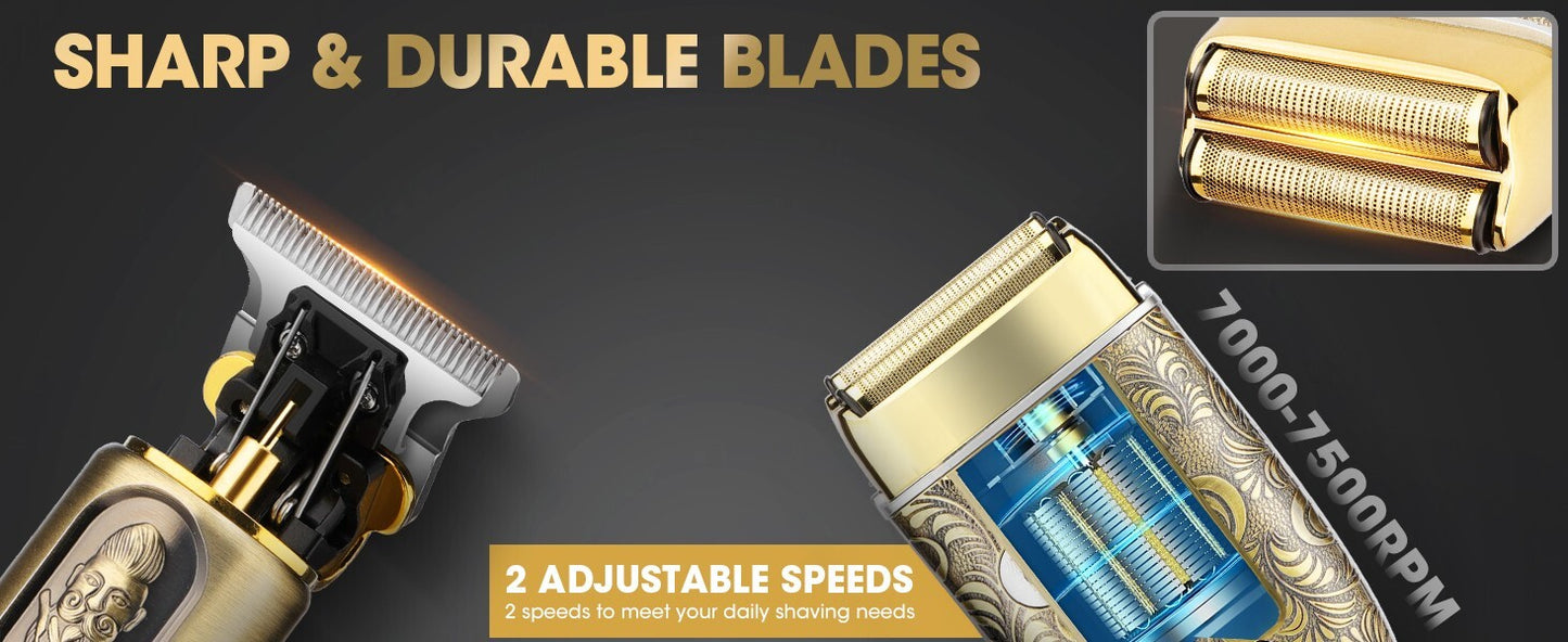 Suttik Electric Razor Foil Shavers Hair Clippers for Men (Bronze)