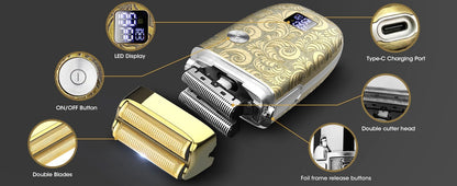 Suttik Electric Razor Foil Shavers Hair Clippers for Men (Bronze)