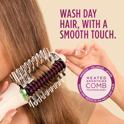 Shark HT212 SmoothStyle Heated Comb + Blow Dryer Brush with Heat Resistant Bag