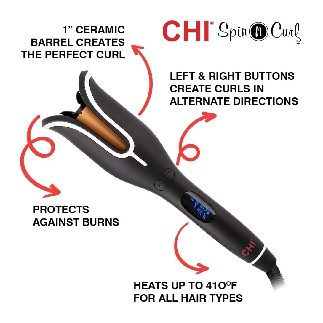 CHI Spin N Curl. Curling Iron Special Edition - Black