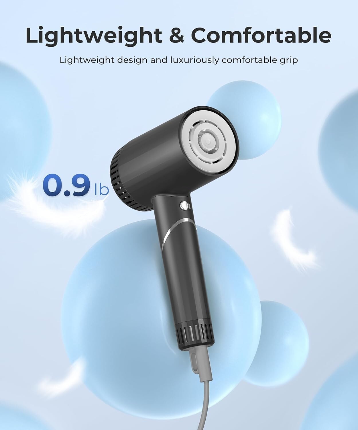 Hair Dryer, 100,000 RPM High-Speed Ionic Blow Dryer for Fast Drying, 500Millions