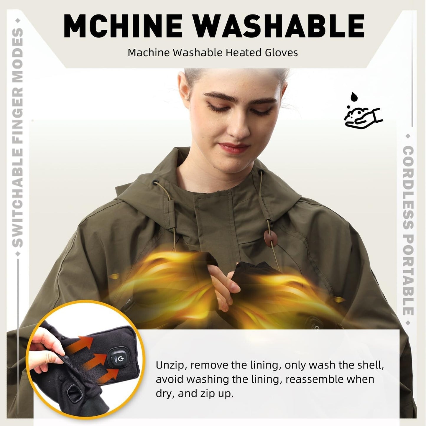 Rechargeable Heated Gloves for Women Men, Full & Half Finger Electric Gloves ...