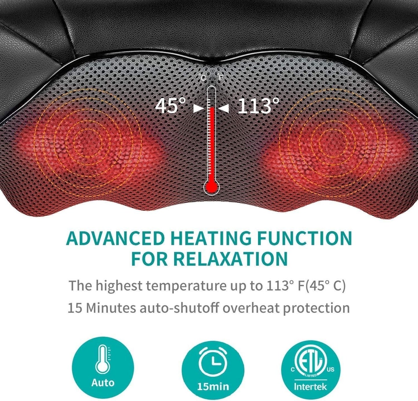 Shiatsu Neck and Back Massager with Soothing Heat, Nekteck Electric Deep Tissue