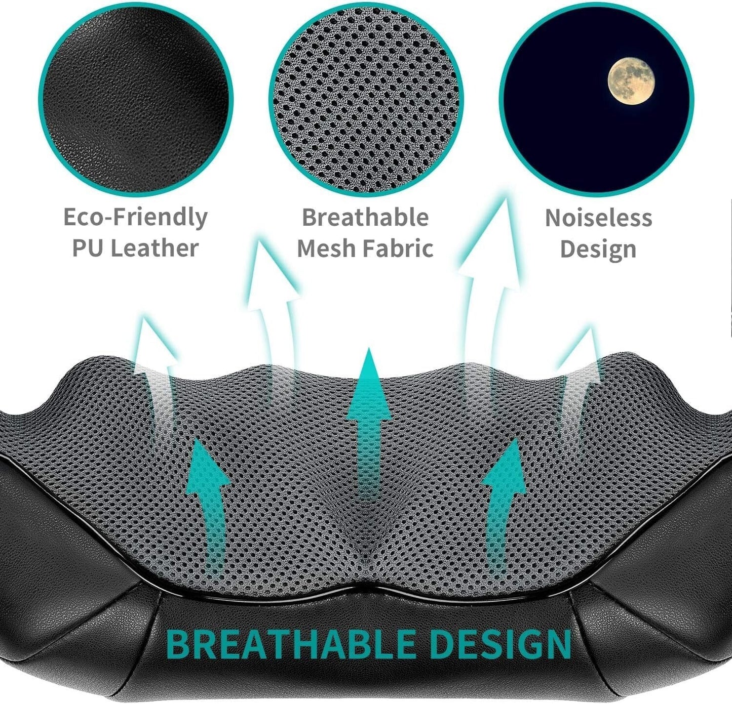 Nekteck Shiatsu Neck and Back Massager with Soothing Heat, Electric Deep Tissue