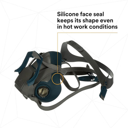 3M Rugged Comfort Quick Latch Half Facepiece Reusable Respirator 6502QL,...