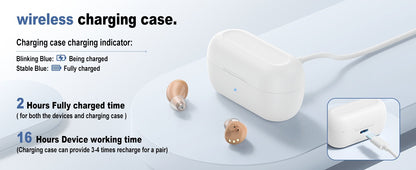 Hearing Aids, Rechargeable Digital Hearing Aids for Seniors, Noise Cancelling wi