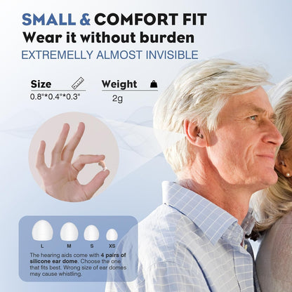 Hearing Aids, Rechargeable Digital Hearing Aids for Seniors, Noise Cancelling wi