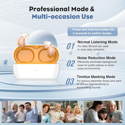 Hearing Aids, Rechargeable Digital Hearing Aids for Seniors, Noise Cancelling wi