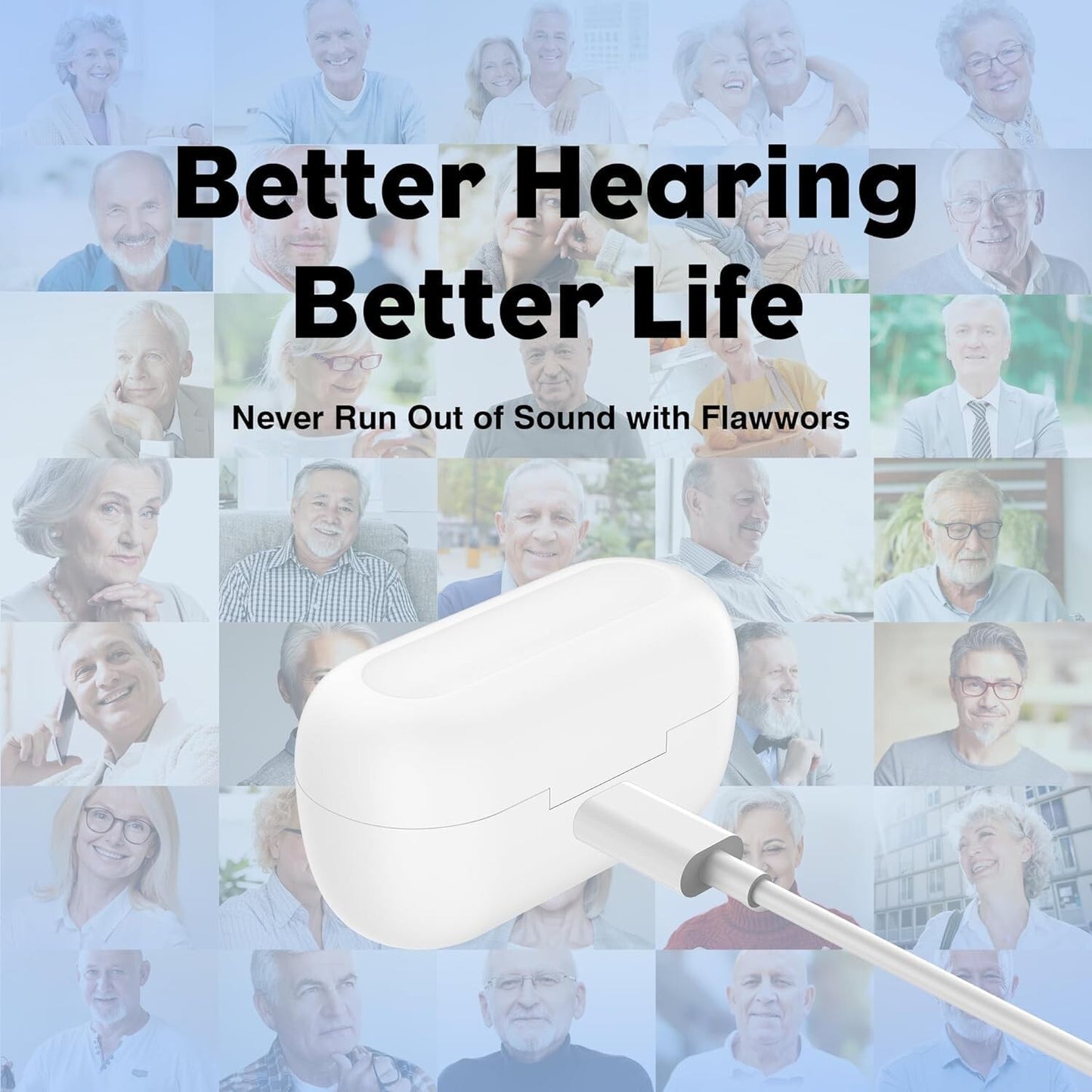 Hearing Aids, Rechargeable Digital Hearing Aids for Seniors, Noise Cancelling wi
