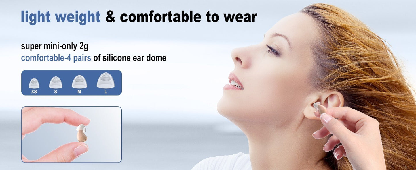 Hearing Aids, Rechargeable Digital Hearing Aids for Seniors, Noise Cancelling wi
