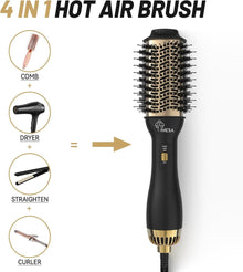 4-in-1 Hot Air Brush with Oval Barrel - Salon-Grade Styling Tool for All Hair Ty