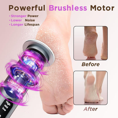 Electric Foot Callus Remover with Nano-Glass Head, Brushless Electric Foot File