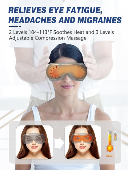 Eye Massager, Mothers Day Gifts for Mom, Migraine Relief Massager with Compressi