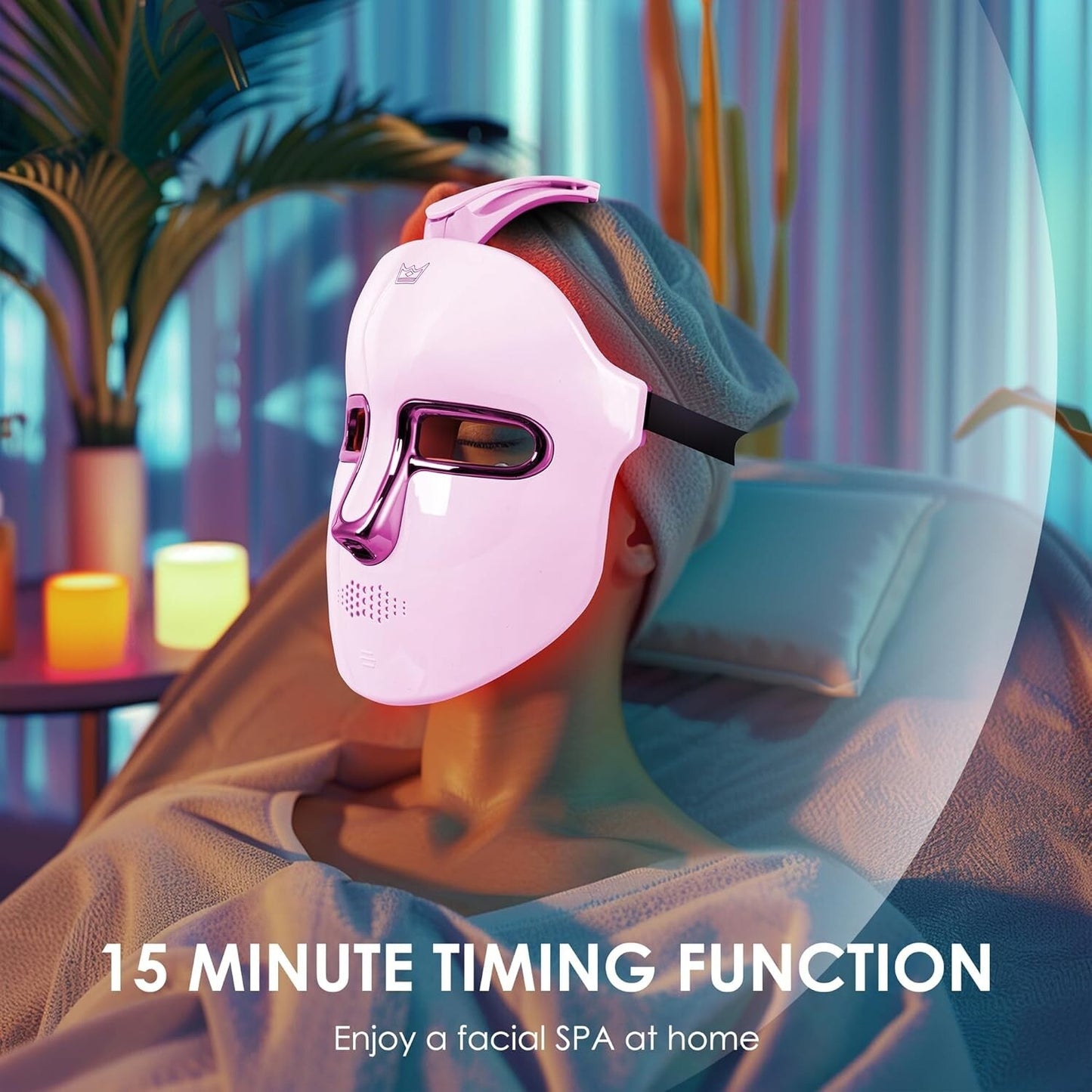Wireless Red Light Therapy Skin Care Rejuvenation Facial Mask 7 Colors LED