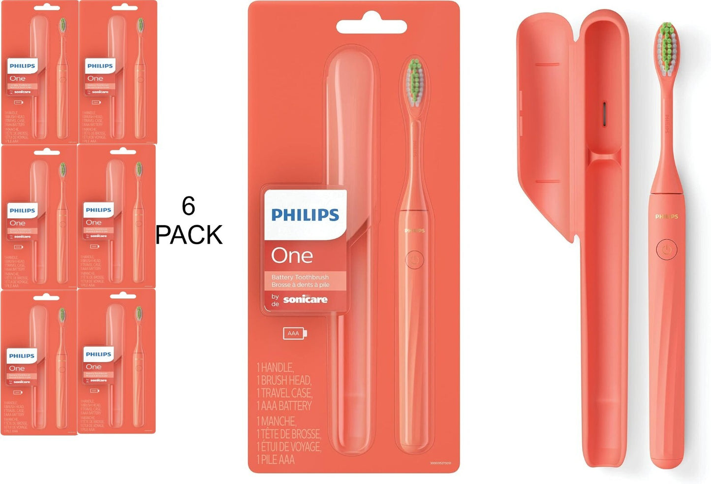 (6PACK) Philips Sonicare HY110001 Electric Toothbrush - Miami Coral