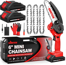 Mini Chainsaw 6 Inch, Gardtech Cordless Portable Electric Chain Saw Handheld Electric Chainsaws with 2023 Upgraded 4 Chains 2 Batteries Good for Olders, DIYer, Gardeners Continuously 2 Hours Work