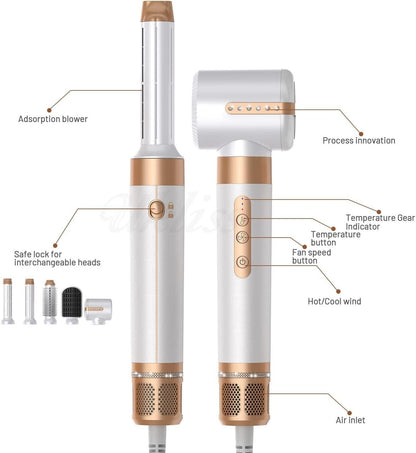Hair Dryer Hair Styling Tools Set, 7 in 1 Air Styling Drying System, Professi...