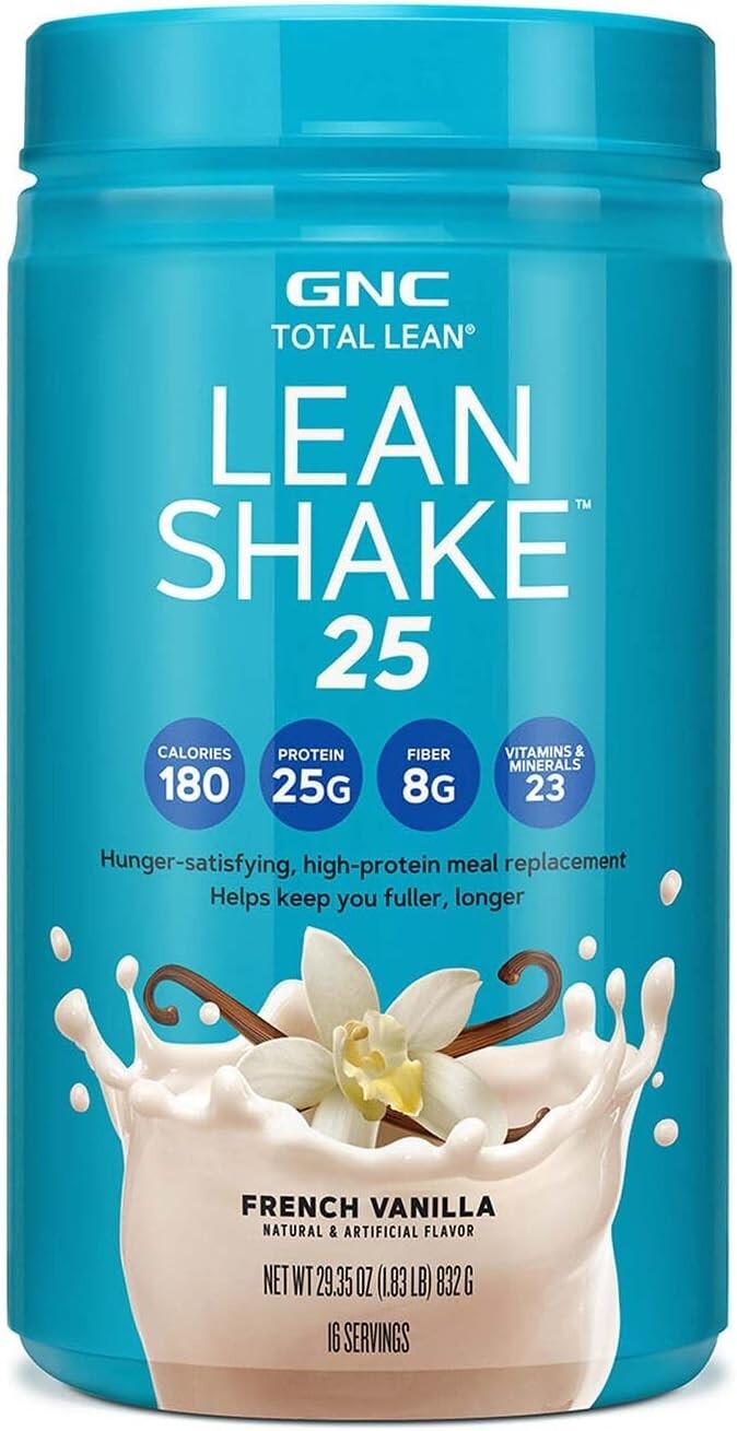 GNC Total Lean Shake 25 French Vanilla Protein Powder 12 Servings Best By 10/25